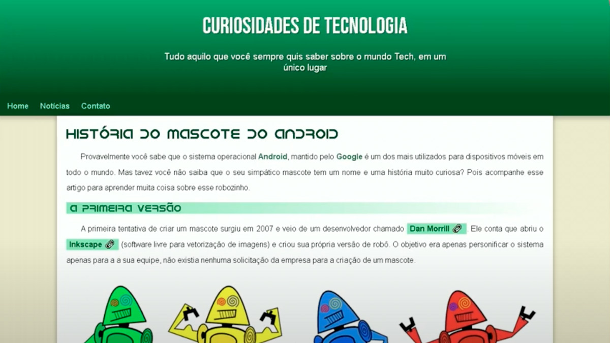 Screenshot of project